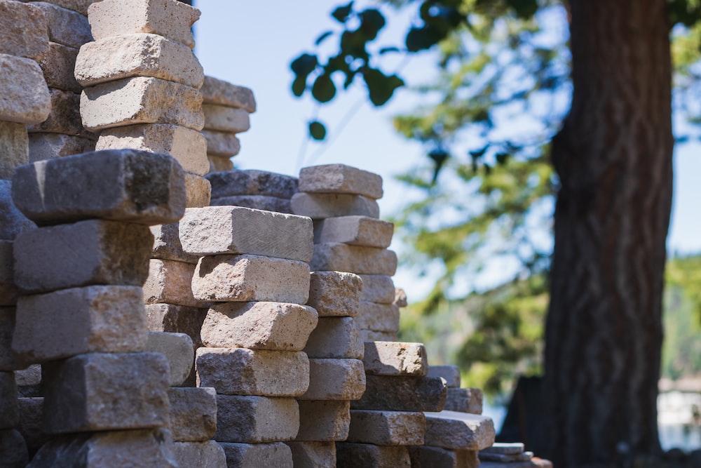 Several bricks piled up together