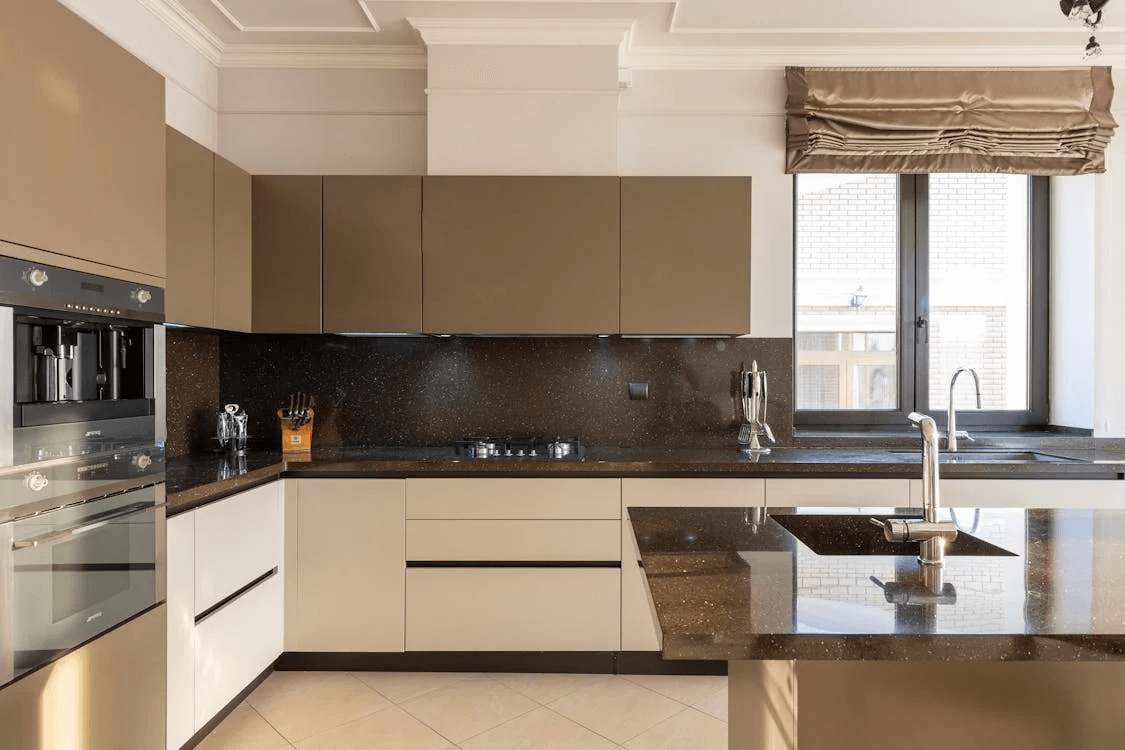 Freshly remodeled kitchen featuring modern fixtures