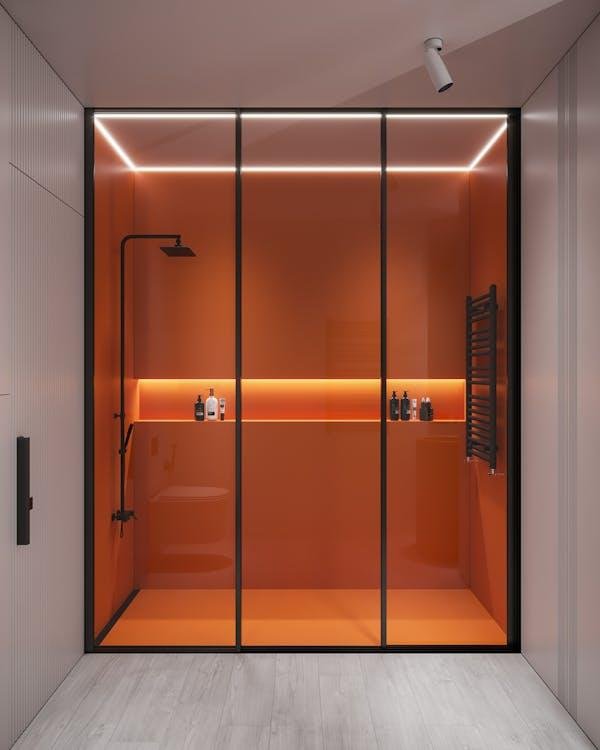 An orange shower